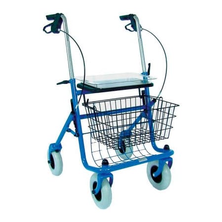 Healthsmart DMI Classic Steel Rollator Walker with Padded Seat, Blue 501-1013-0100